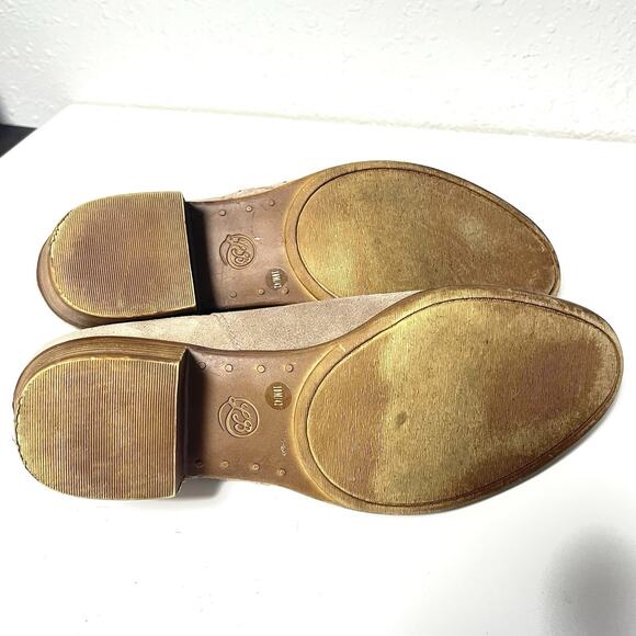 Lucky Brand Fanky Bootie Suede Ankle Boots Tan Size 10M Boho Comfy - Picture 5 of 7